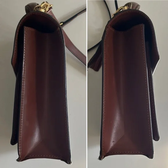 Louis Vuitton Monceau 28 Brown Monogram Crossbody Purse Gold Hardware Vintage - Picture 16 of 17